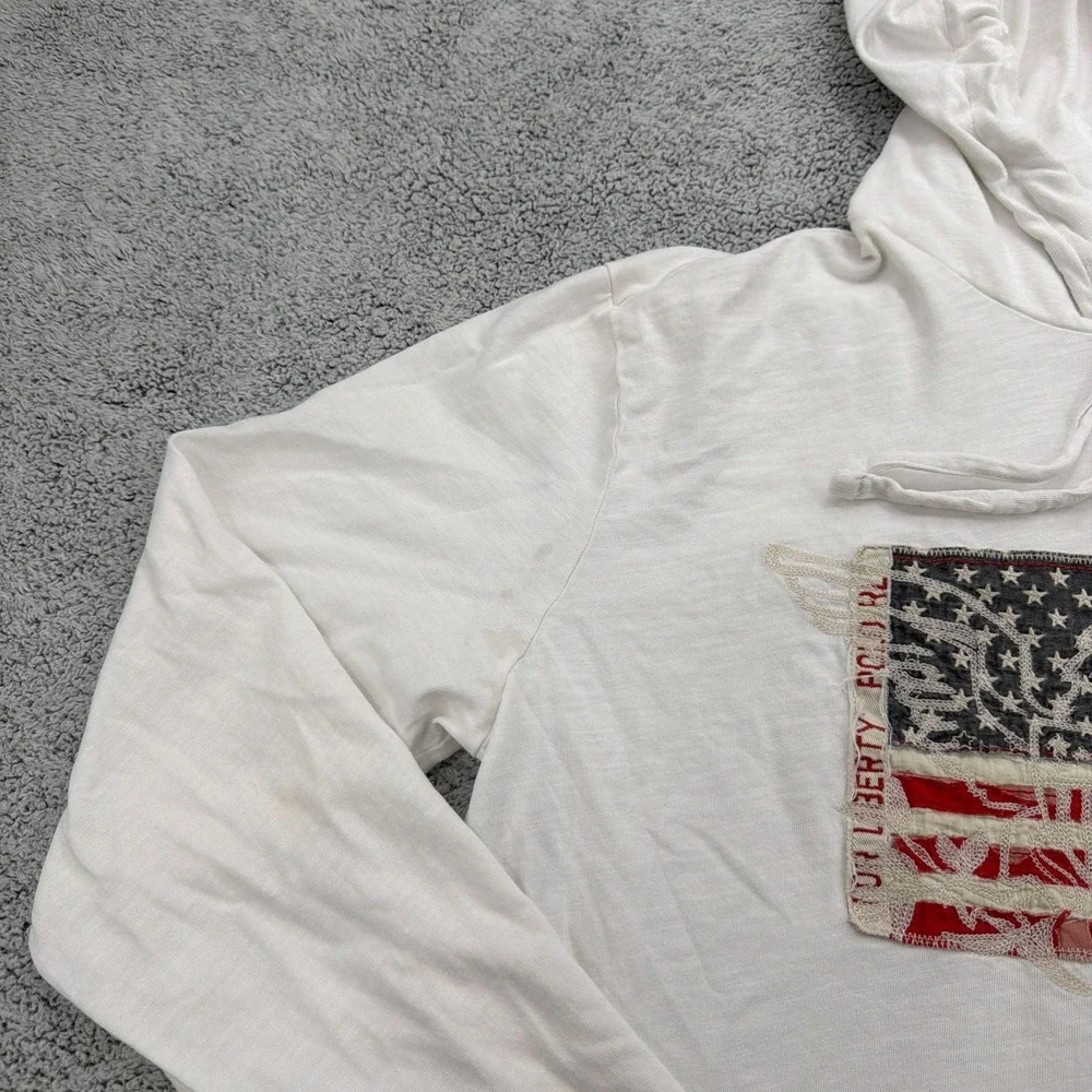 Polo Ralph Lauren Shirt Mens Medium White USA Flag Patriot Liberty Eagle Hoodie